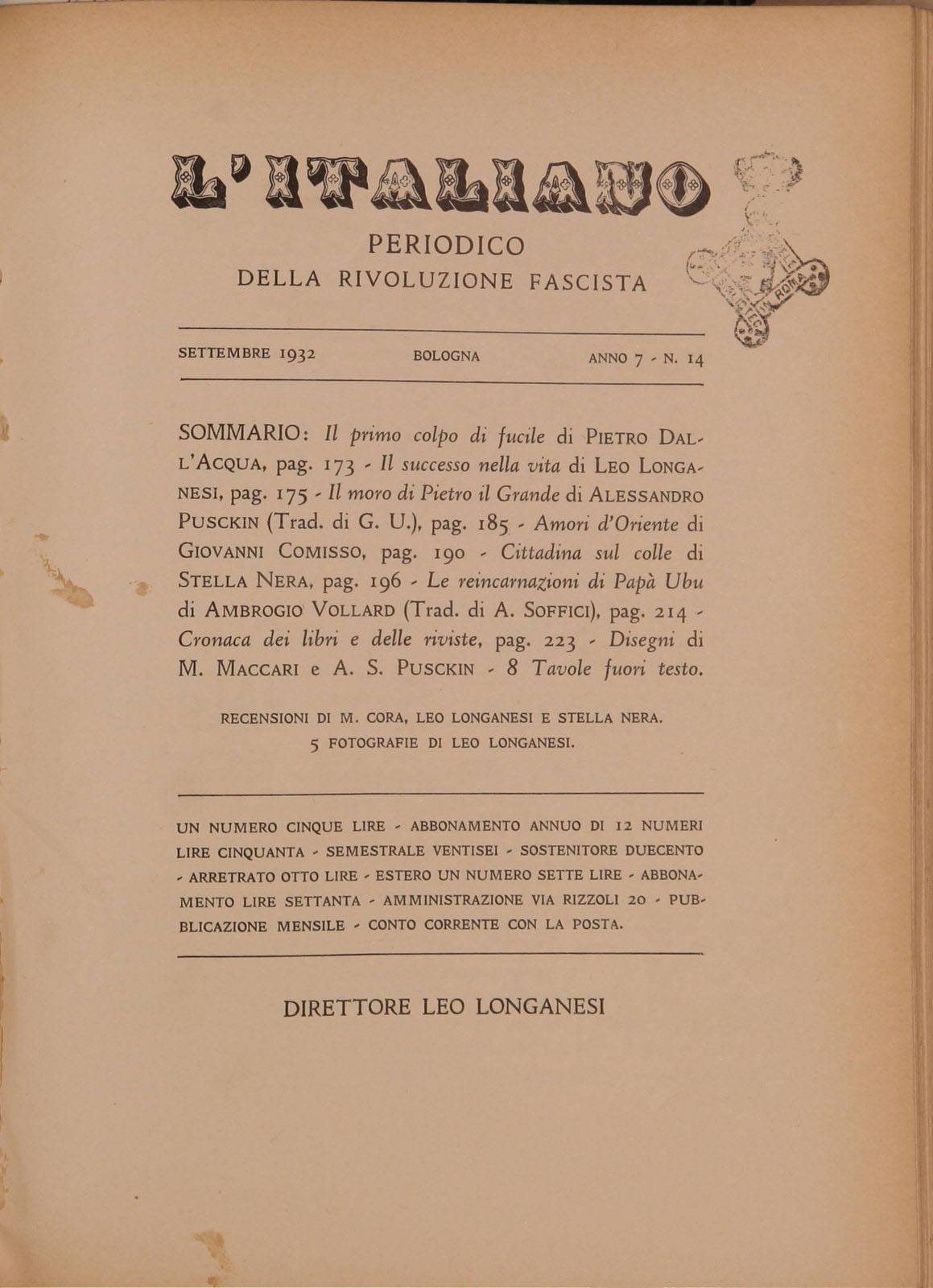 L'Italiano -  7 (1932), n. 14, pp. 185-189